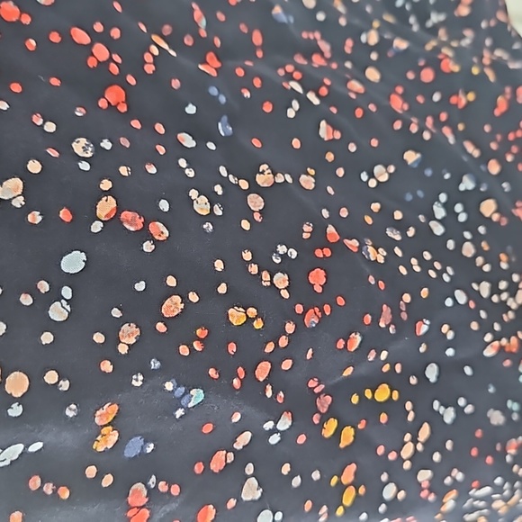 Anthropologie MAEVE Navy Confetti Print Cap Sleeve V-Neck Button-Down | W Medium - Picture 3 of 8